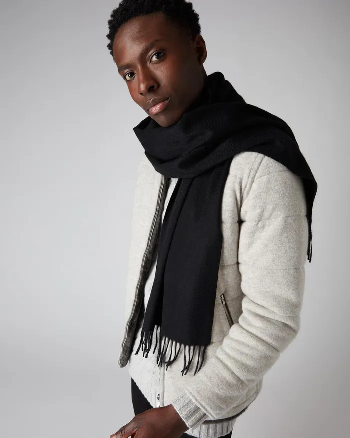NPeal Cashmere Scarves Women Unisex Woven Cashmere Scarf In Black