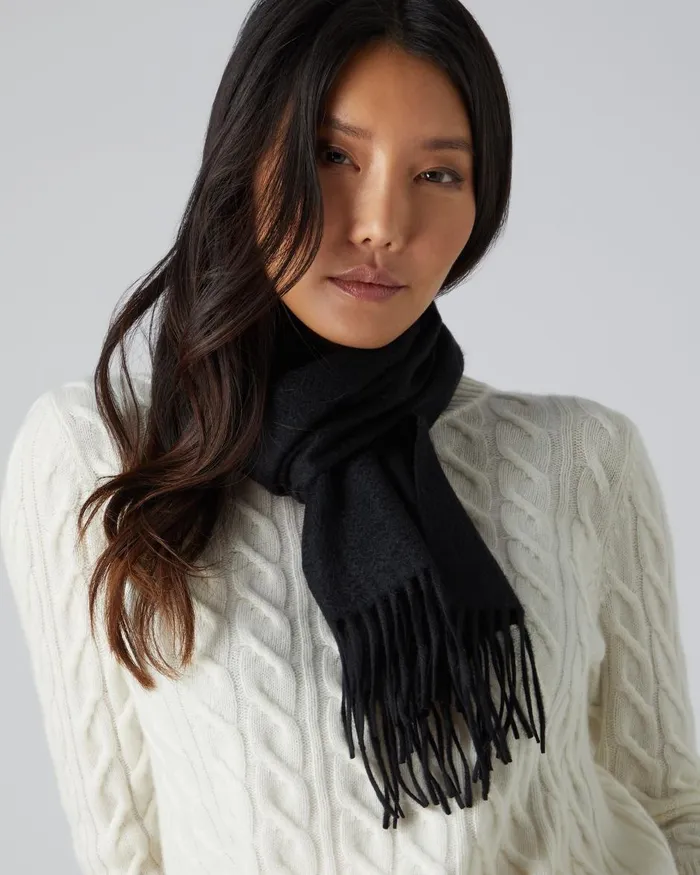 NPeal Cashmere Scarves Women Unisex Woven Cashmere Scarf In Black