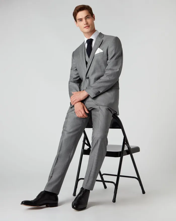 NPeal Coats and Jackets Men Woven 3 Piece Suit In Grey