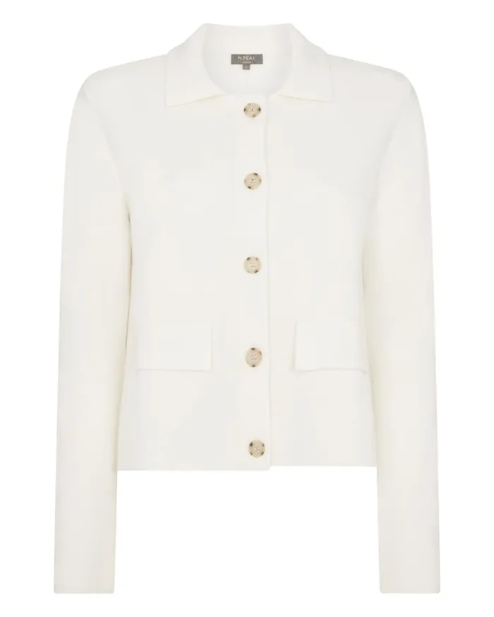 NPeal Coats and Jackets Women Collared Milano Cashere Jacket In New Ivory White