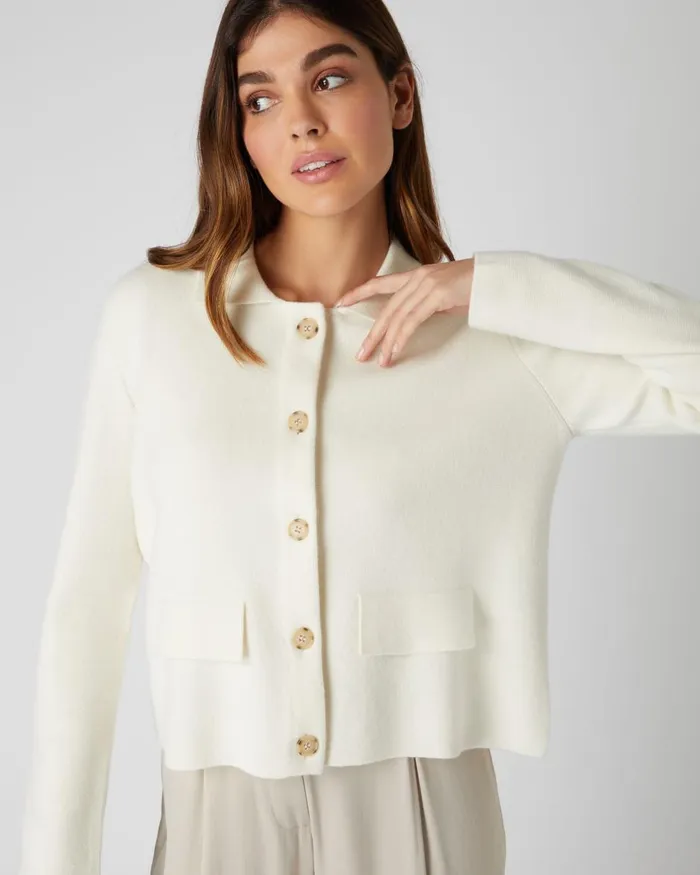 NPeal Coats and Jackets Women Collared Milano Cashere Jacket In New Ivory White