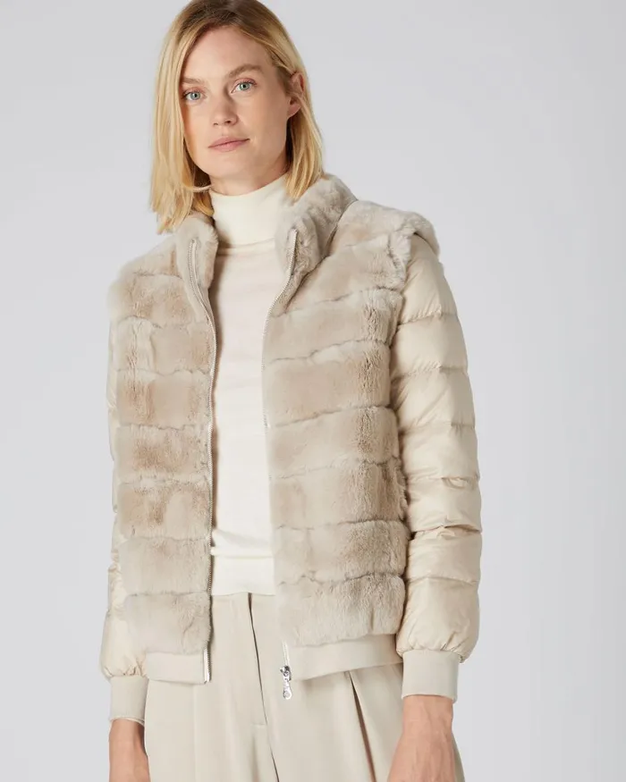 NPeal Coats and Jackets Women Detachable Sleeve Gilet In Snow Grey