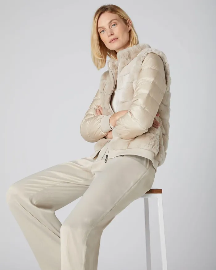 NPeal Coats and Jackets Women Detachable Sleeve Gilet In Snow Grey