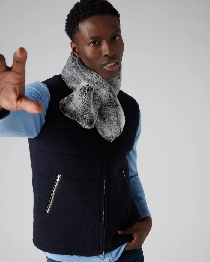 NPeal Fur Trim Accessories Men Unisex Fur Neckwarmer In Black