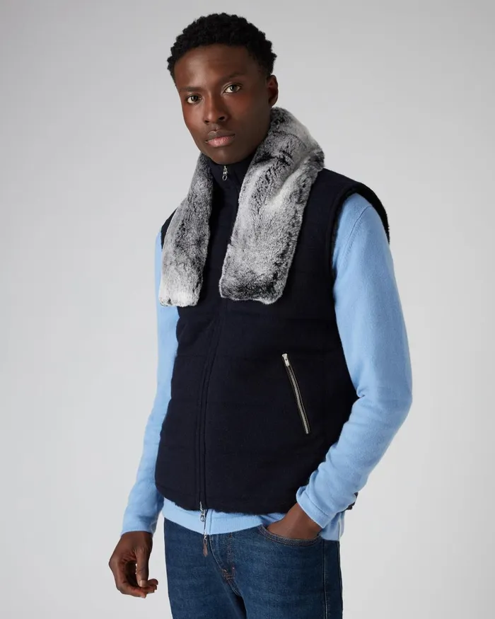 NPeal Fur Trim Accessories Men Unisex Fur Neckwarmer In Black