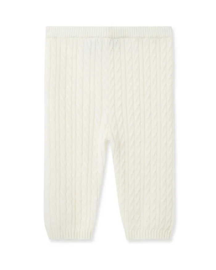 NPeal Gift Sets Children Cable Cashmere Leggings In New Ivory White