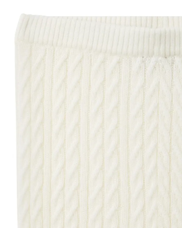 NPeal Gift Sets Children Cable Cashmere Leggings In New Ivory White