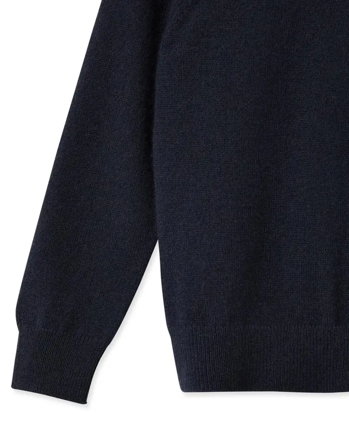 NPeal Girls Children Girls Round Neck Cashmere Jumper In Navy Blue