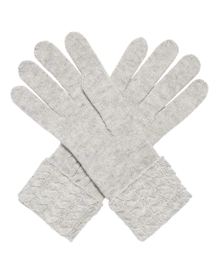 NPeal Gloves Women Cable Cashmere Gloves In Fumo Grey