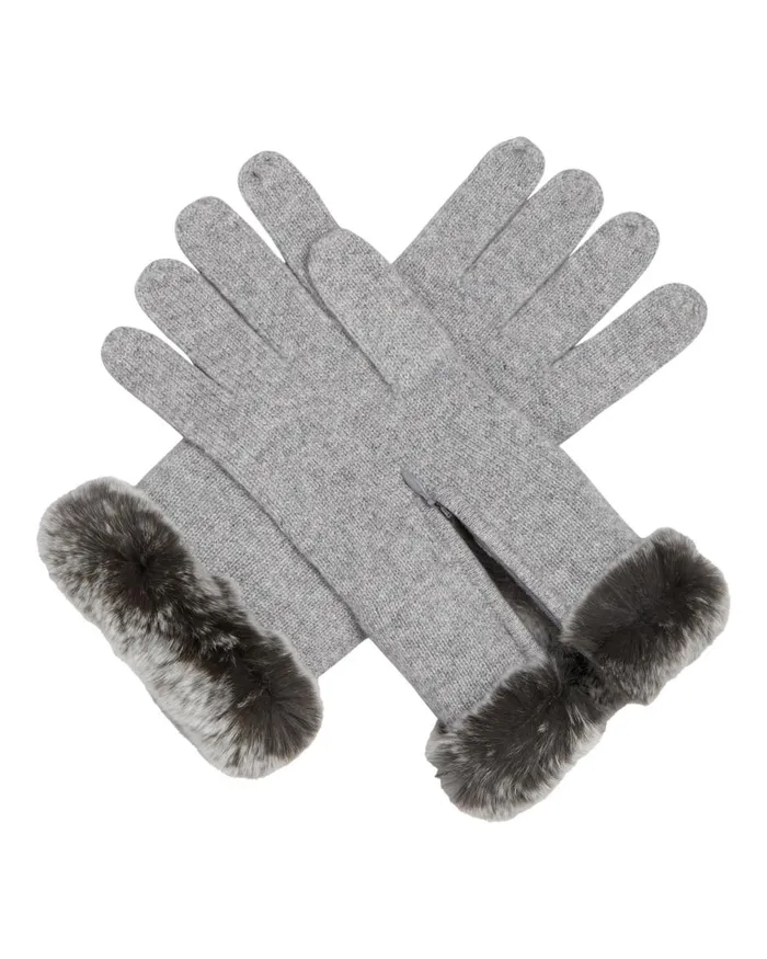 NPeal Gloves Women Fur And Cashmere Gloves In Flannel Grey