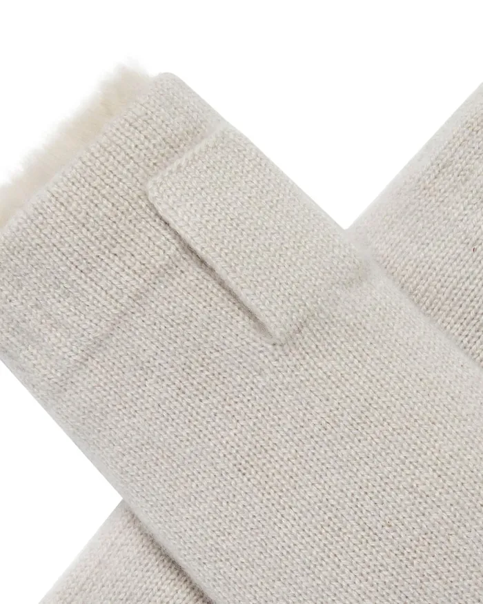 NPeal Gloves WomenMen Unisex Fur Lined Fingerless Cashmere Gloves In Snow Grey