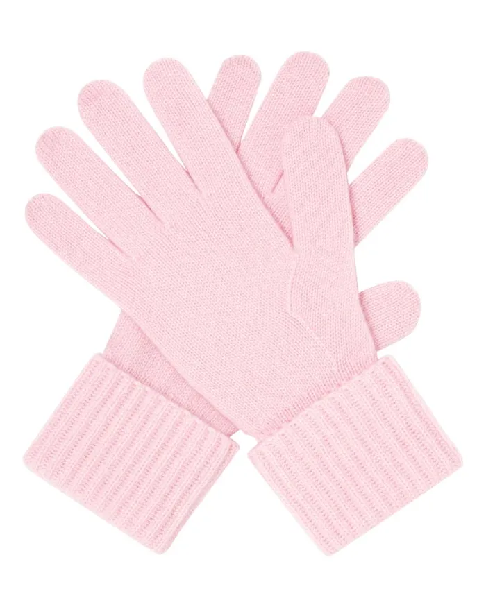 NPeal Gloves Women Ribbed Cashmere Gloves In Pale Pink