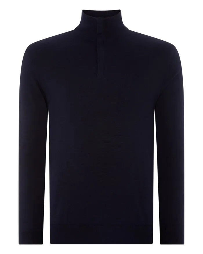 NPeal Half and Full Zip Knitwear Men The Regent Fine Gauge Cashmere Half Zip Jumper In Navy Blue