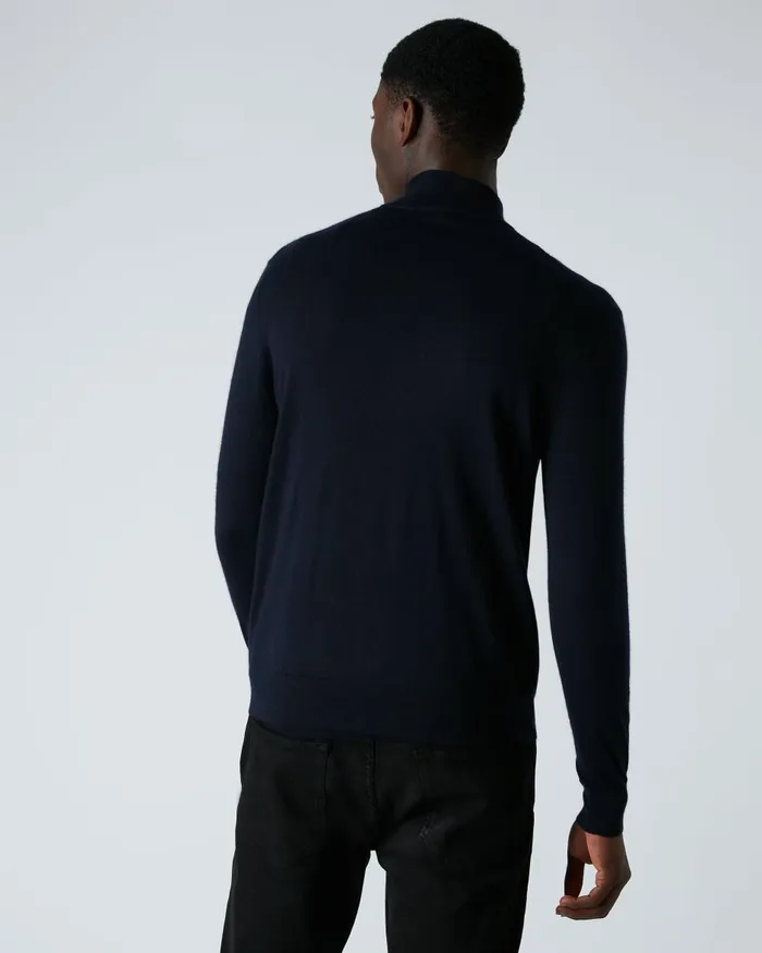 NPeal Half and Full Zip Knitwear Men The Regent Fine Gauge Cashmere Half Zip Jumper In Navy Blue
