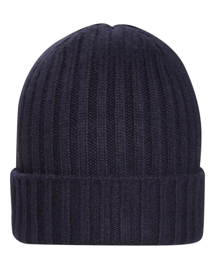 NPeal Hats Men Chunky Ribbed Cashmere Hat In Navy Blue