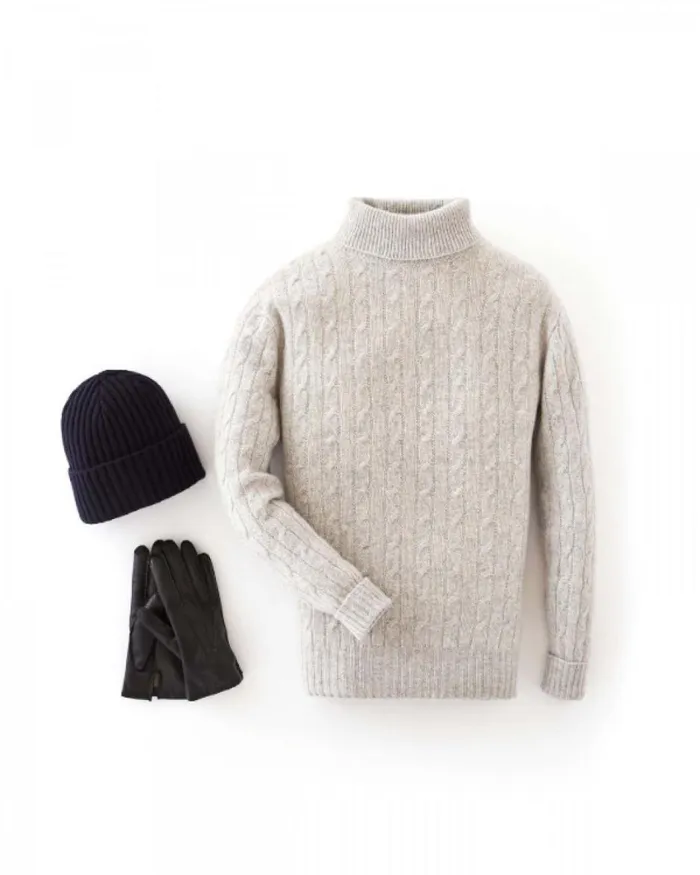NPeal Hats Men Chunky Ribbed Cashmere Hat In Navy Blue