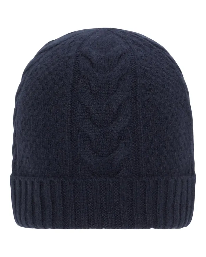 NPeal Hats Women Cable Cashmere Hat In Navy Blue