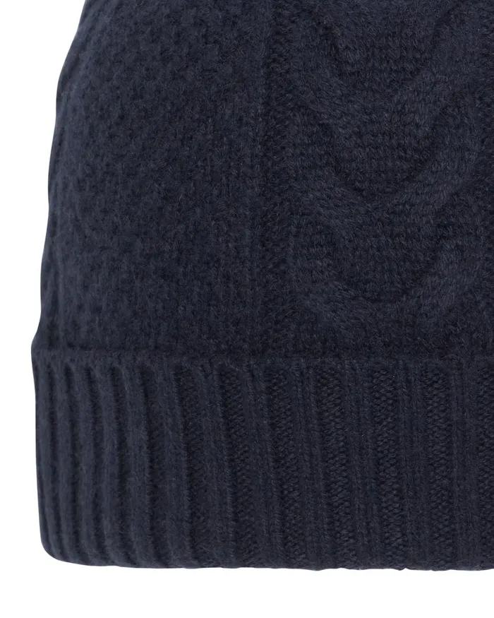 NPeal Hats Women Cable Cashmere Hat In Navy Blue