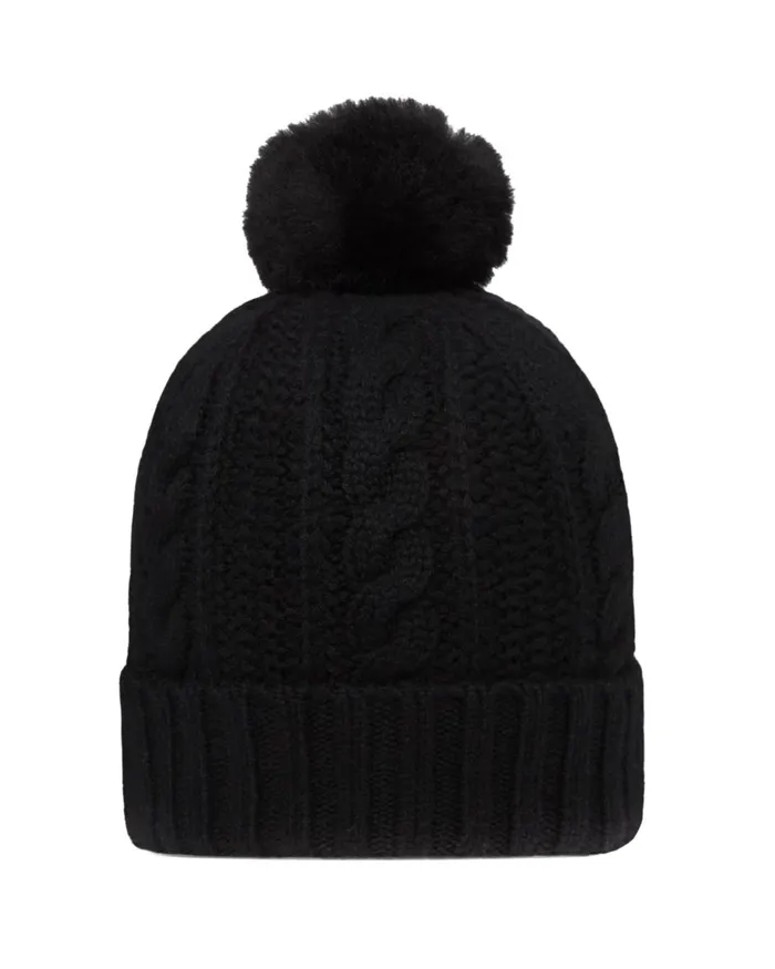 NPeal Hats WomenMen Unisex Shearling Pom Cable Hat In Black