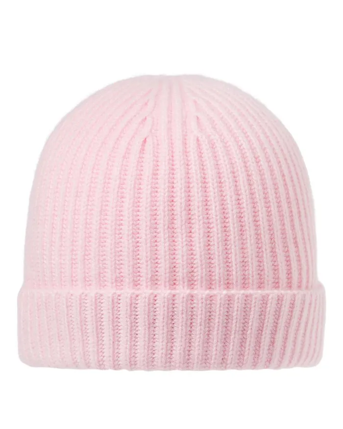 NPeal Hats Women Ribbed Cashmere Hat In Pale Pink