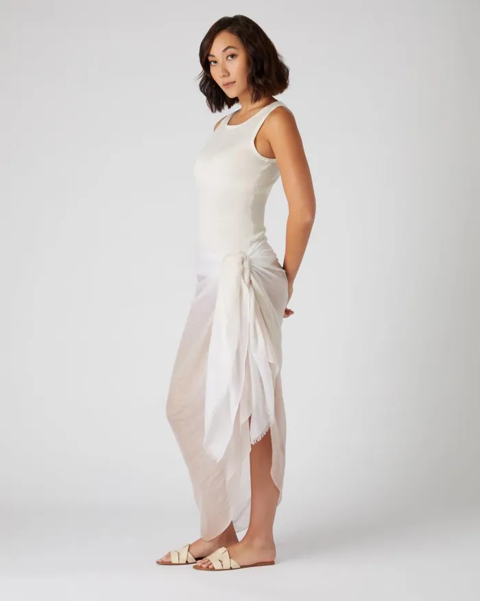 NPeal Pashminas Wraps and Shawls Women Dip Dye Cashmere Scarf In New Ivory White Canvas Pink
