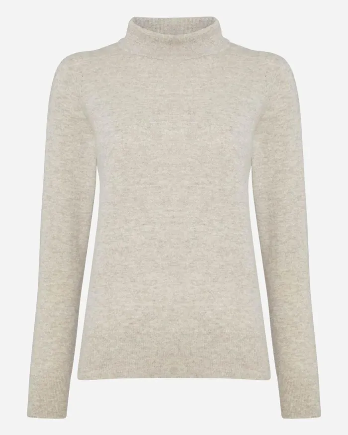 NPeal Roll Necks Women Long Sleeve Mock Neck Cashmere Jumper In Sand Brown