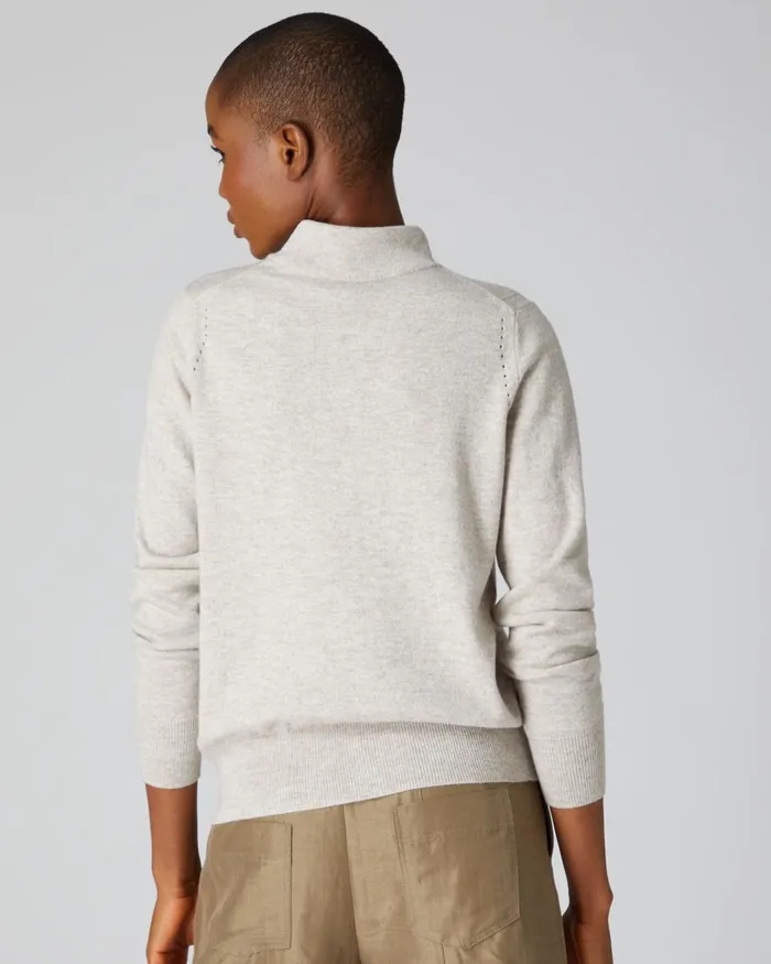NPeal Roll Necks Women Long Sleeve Mock Neck Cashmere Jumper In Sand Brown