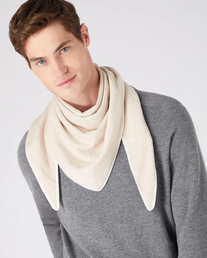 NPeal Scarves MenWomen Unisex Cotton Cashmere Scarf In Sandstone Brown