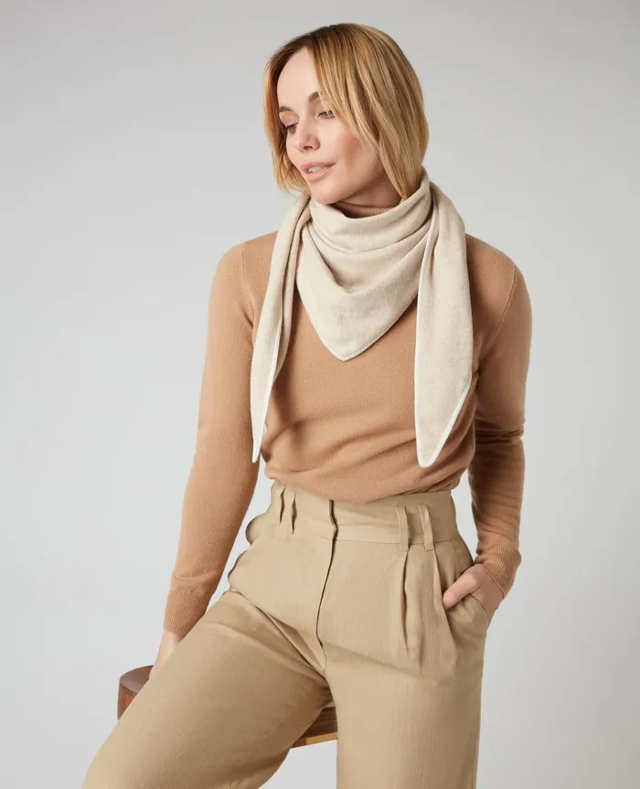 NPeal Scarves MenWomen Unisex Cotton Cashmere Scarf In Sandstone Brown