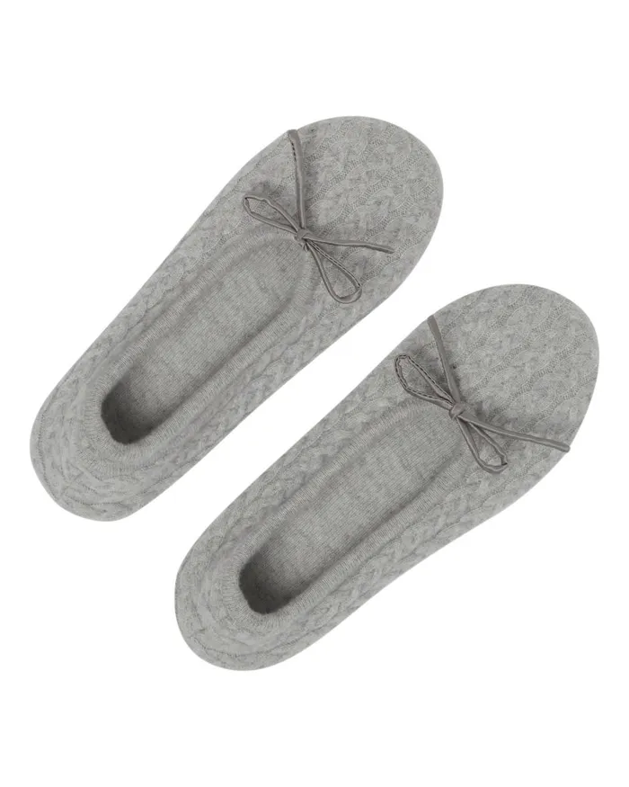 NPeal Slippers and Socks Women Cable Cashmere Slippers In Fumo Grey