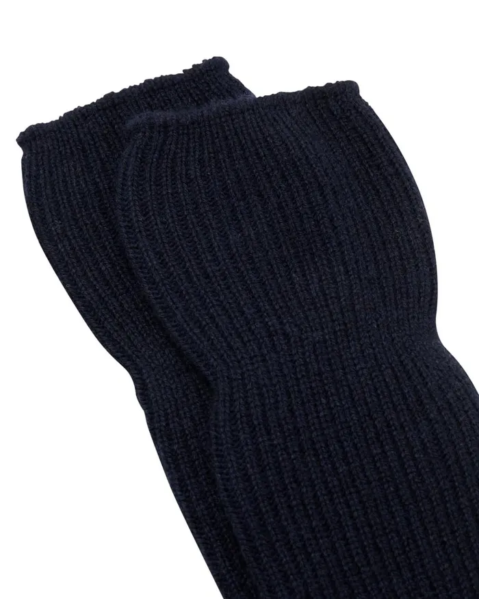 NPeal Slippers and Socks WomenMen Unisex Cashmere Rib Bed Socks In Navy Blue