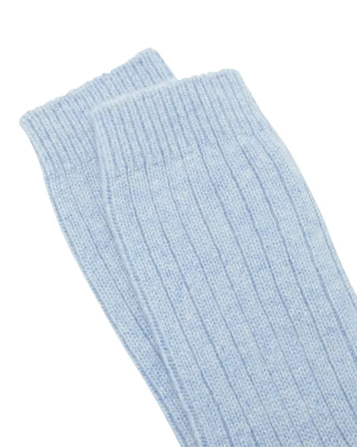 NPeal Slippers and Socks Women Rib Cashmere House Socks In Cornflower Blue