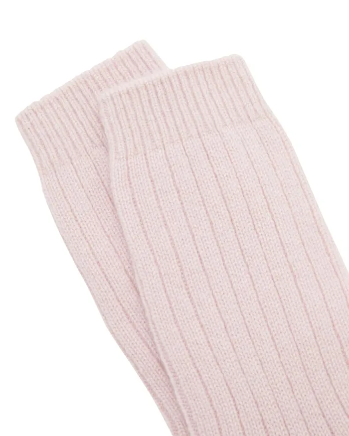 NPeal Slippers and Socks Women Rib Cashmere House Socks In Pale Pink