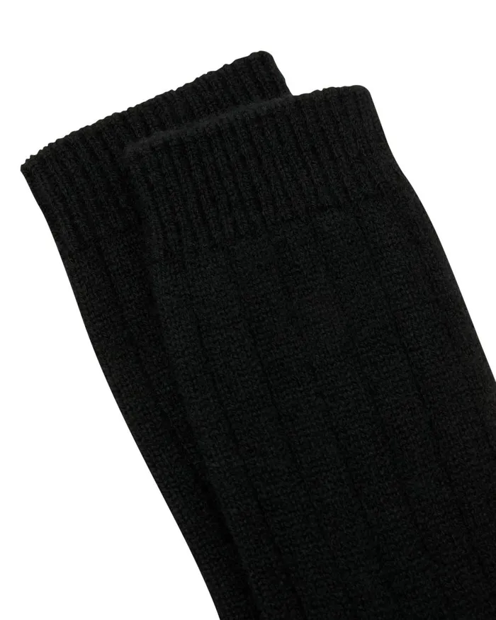 NPeal Socks Men Rib Cashmere House Socks In Black
