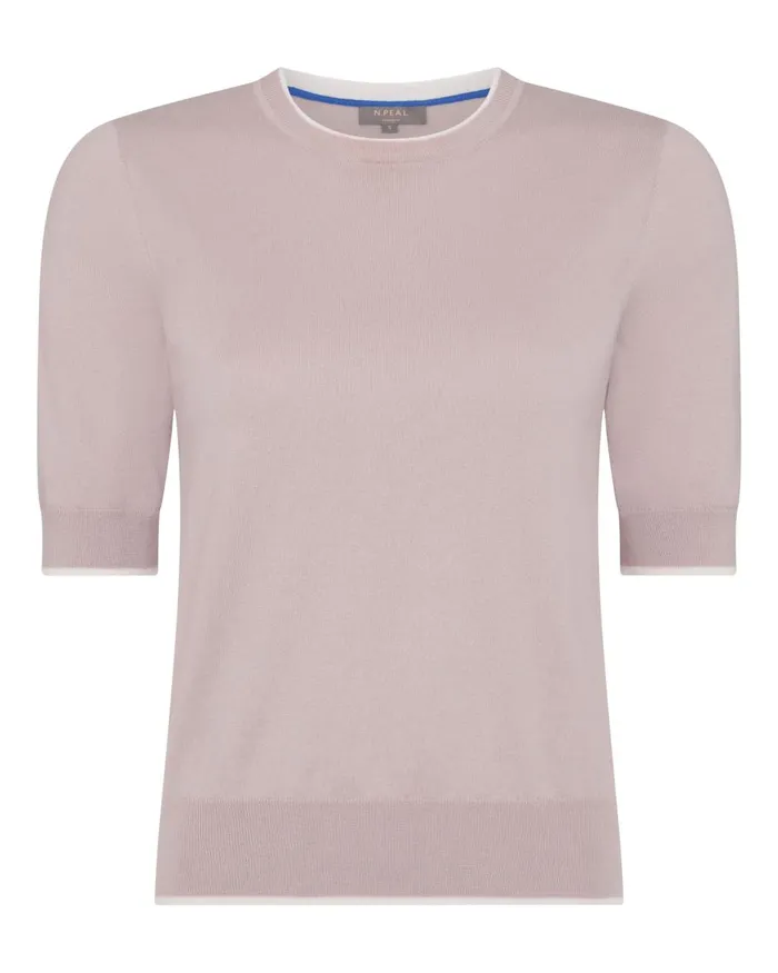 NPeal Tops and TShirts Women Cotton Cashmere T Shirt In Dune Pink