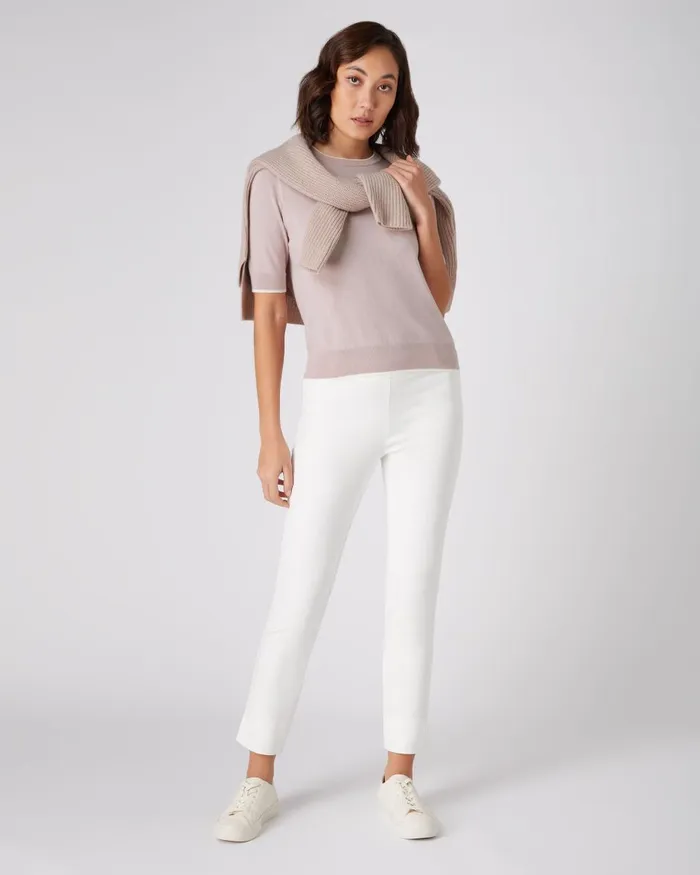 NPeal Tops and TShirts Women Cotton Cashmere T Shirt In Dune Pink