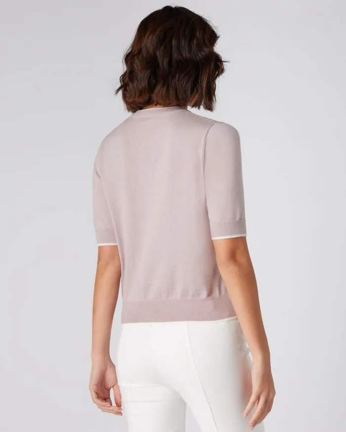 NPeal Tops and TShirts Women Cotton Cashmere T Shirt In Dune Pink