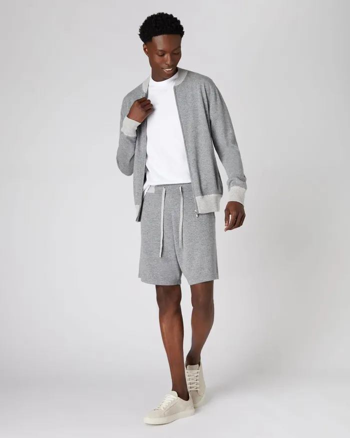 NPeal Trousers and Shorts Men Relaxed Cashmere Jogger Shorts In Flannel Grey