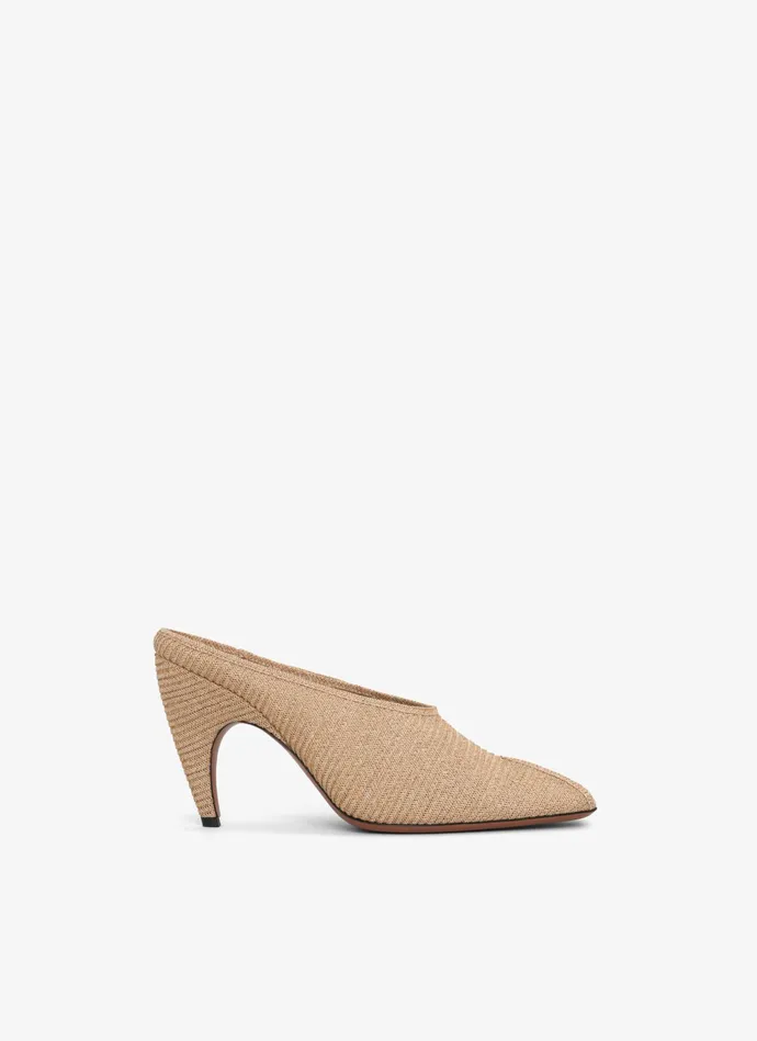 Natural SPIKE MULES IN PAPER STRAW Women Alaa Mules