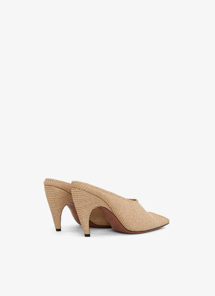 Natural SPIKE MULES IN PAPER STRAW Women Alaa Mules