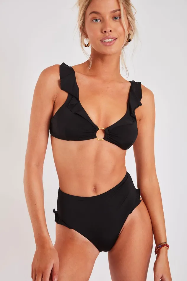 Nauvo and Priya Reina Black Twopiece Bikini Black Women Banana Moon A Cup