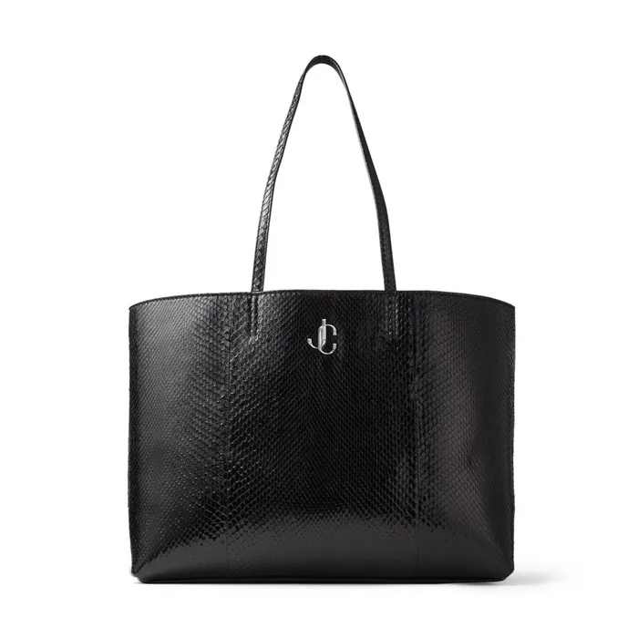 Nine2Five EW Black Shiny Python Tote Bag With Jc Logo Black Women JIMMY CHOO Totes and Hobo Bags Nine2Five EW Black Shiny Python Tote Bag With Jc Logo Black Women JIMMY CHOO Totes and Hobo Bags