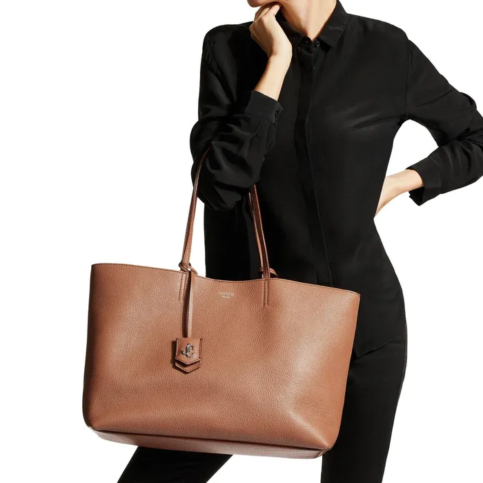 Nine2Five EW Cuoio Grained Calf Leather Tote Handbag With Jc Emblem Cuoio Women JIMMY CHOO Totes and Hobo Bags Nine2Five EW Cuoio Grained Calf Leather Tote Handbag With Jc Emblem Cuoio Women JIMMY CHOO Totes and Hobo Bags