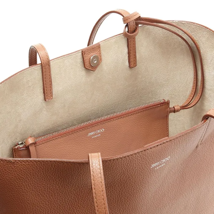 Nine2Five EW Cuoio Grained Calf Leather Tote Handbag With Jc Emblem Cuoio Women JIMMY CHOO Totes and Hobo Bags Nine2Five EW Cuoio Grained Calf Leather Tote Handbag With Jc Emblem Cuoio Women JIMMY CHOO Totes and Hobo Bags