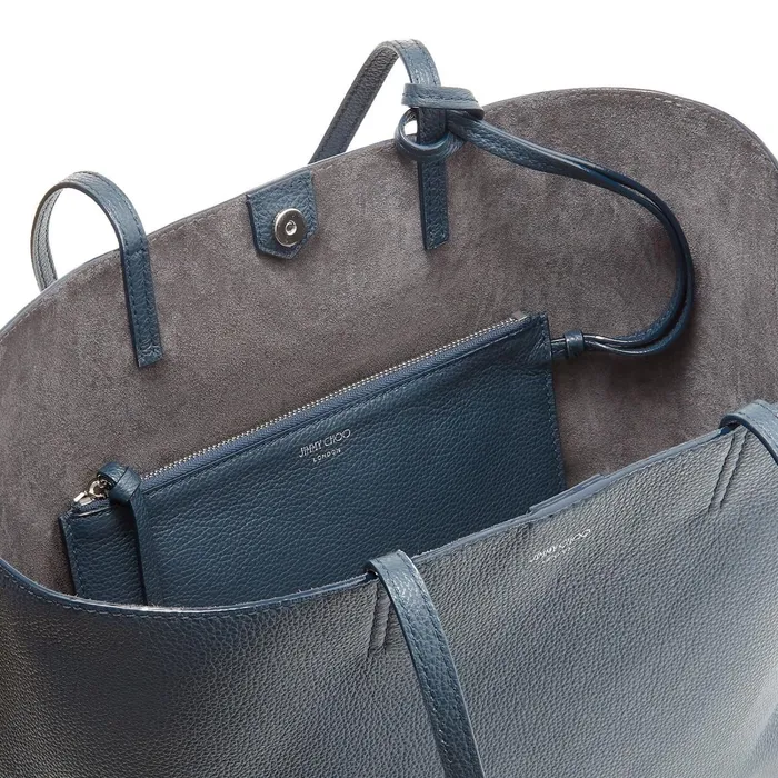 Nine2Five EW Ink Grained Calf Leather Tote Handbag With Jc Emblem Ink Women JIMMY CHOO Totes and Hobo Bags Nine2Five EW Ink Grained Calf Leather Tote Handbag With Jc Emblem Ink Women JIMMY CHOO Totes and Hobo Bags