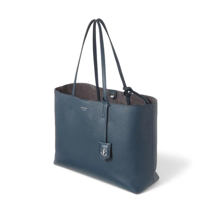 Nine2Five EW Ink Grained Calf Leather Tote Handbag With Jc Emblem Ink Women JIMMY CHOO Totes and Hobo Bags Nine2Five EW Ink Grained Calf Leather Tote Handbag With Jc Emblem Ink Women JIMMY CHOO Totes and Hobo Bags