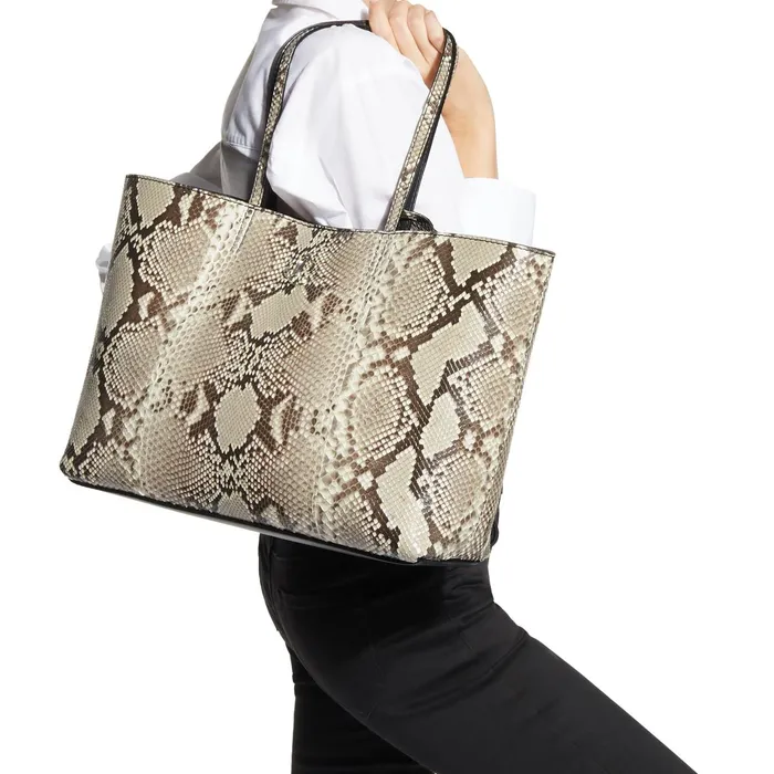 Nine2Five EW Natural Python Tote Bag With Jc Logo Natural Women JIMMY CHOO Totes and Hobo Bags