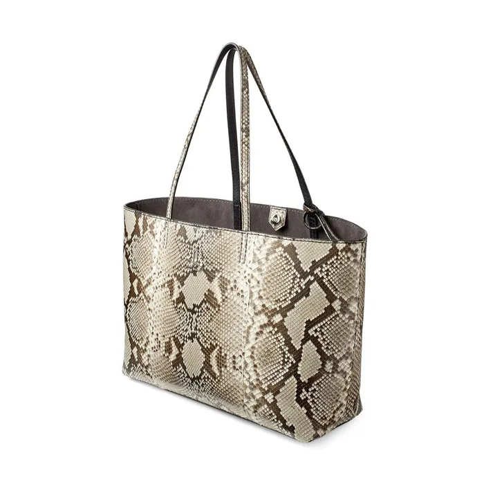 Nine2Five EW Natural Python Tote Bag With Jc Logo Natural Women JIMMY CHOO Totes and Hobo Bags