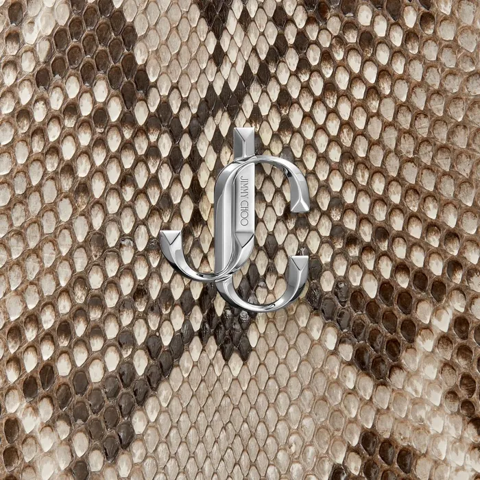 Nine2Five EW Natural Python Tote Bag With Jc Logo Natural Women JIMMY CHOO Totes and Hobo Bags