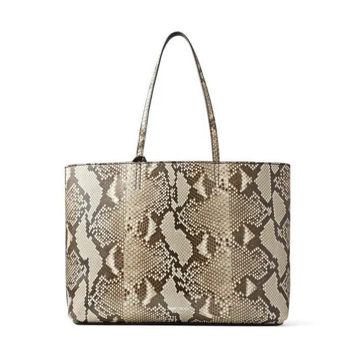 Nine2Five EW Natural Python Tote Bag With Jc Logo Natural Women JIMMY CHOO Totes and Hobo Bags